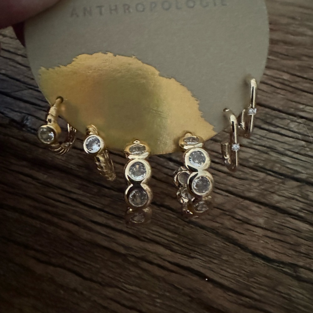Three pairs of hoops from anthropologie